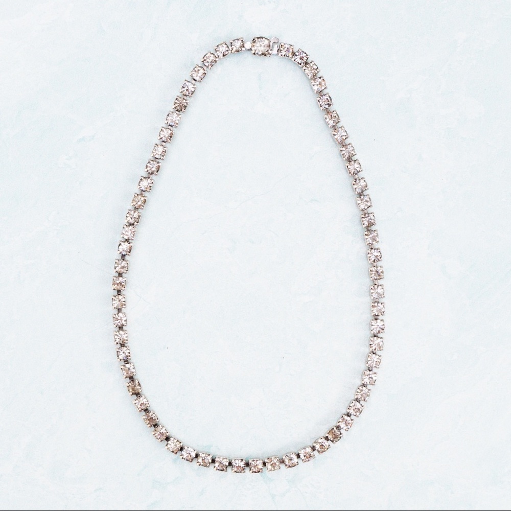 Vintage 1950s Crystal Rhinestone Cocktail Choker Necklace